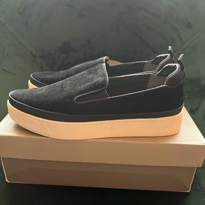 Women’s Size 7.5 Hally Franco Sarto Black Suede Slip-on
